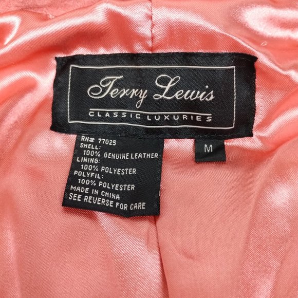 Jerry Lewis 100% Genuine Leathar Jacket Women's Quilted Pink Suede Sz Med - Picture 3 of 16